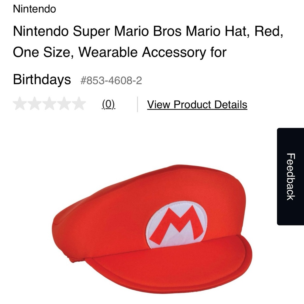 Nintendo Super Mario Bros Red Hat